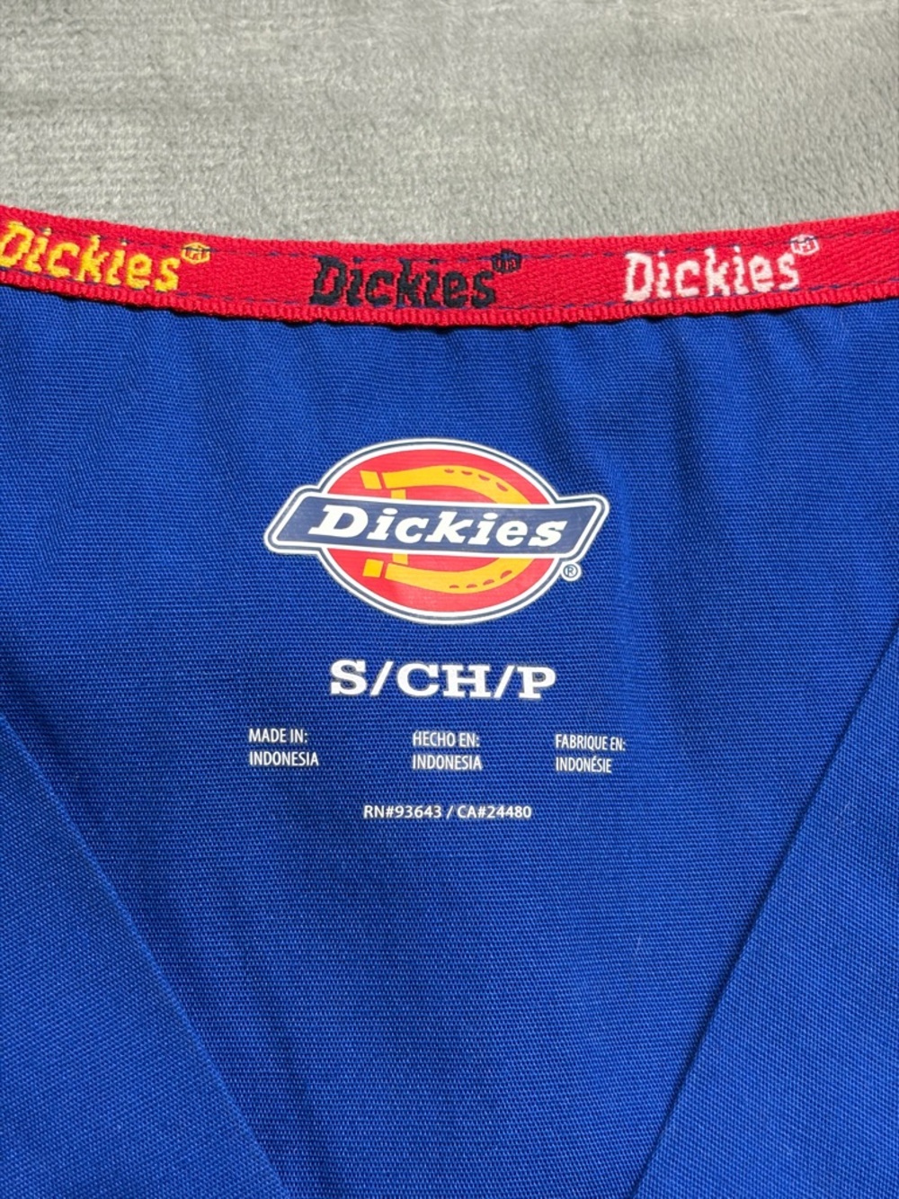 Dickies EDS Signature Scrub Top Unisex Small Blue V Neck Medical Hospital Clinic - Picture 5 of 12